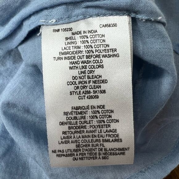 Joie Wanita Embroidered Chambray Smocked Waist Skirt - Picture 8 of 10